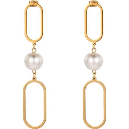 New Arrival Elegant Earrings With Long Geometric Pearl Earrings Japanese And Korean Trend Earrings Fashion Jewelry Accessories