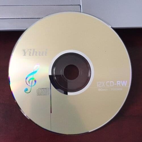 Wholesale 5 discs Grade A+ Yellow Blank Printed 12x 700 MB CD-RW Disc