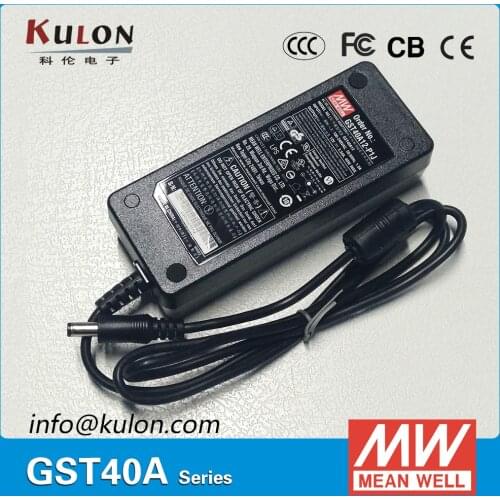 Original Mean Well GST40A24-P1J 40W 24V 1.67A AC/DC high reliable Level VI Meanwell green desktop Adaptor