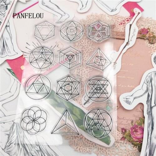 PANFELOU 11*16cm Geometry wreath Transparent Silicone Rubber Clear Stamps cartoon Scrapbooking/DIY Easter wedding album
