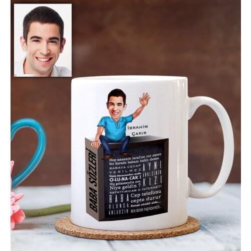 Personalized Fathers Day Themed Caricature Of White Mug cup 32-256