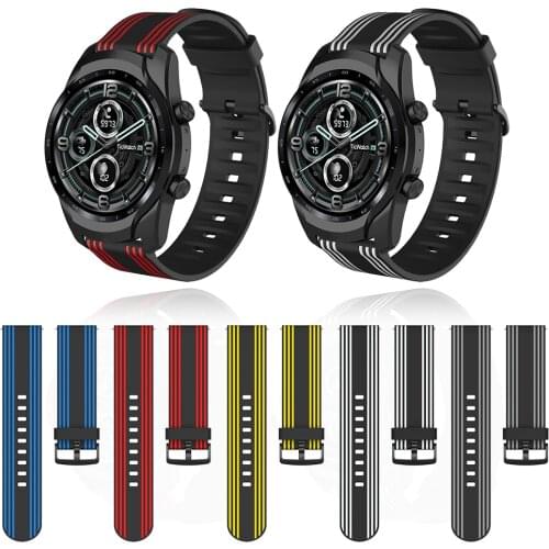 Band For Ticwatch Pro 3 GPS/LTE Silicone Strap For Ticwatch Pro 2020 4G/LTE GTX E2 Replacement Wristband Universal Bracelet Belt
