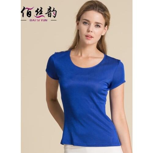 Silk Knitting Backing Tee 100% Silk Loose shirt Coat Girl