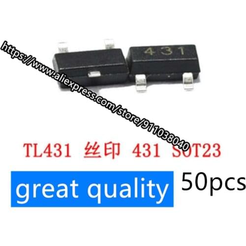 SMD Transistor TL431 CJ431 Silkscreen 431 SOT-23 0.5% Voltage-stabilized Transistor (50 pcs)