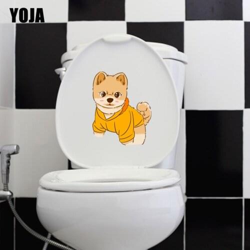 YOJA 17.1*21.3CM Creative Cartoon Dog Toilet Sticker BedRoom Home Decor Wall Decal T3-0654