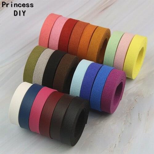 Suede Leather Flat Cord 1cm Dog Cat Pet Collar Ribbon Tape Trim DIY Collar Hand Craft Material