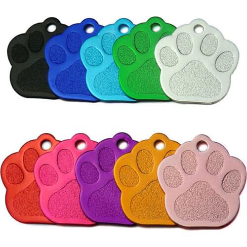 Wholesale 100Pcs Custom Dog Tags Personalized 3D Pet Dog Collar Accessories Engraved Cat Puppy ID Tag Paw Name tag Pendant plate