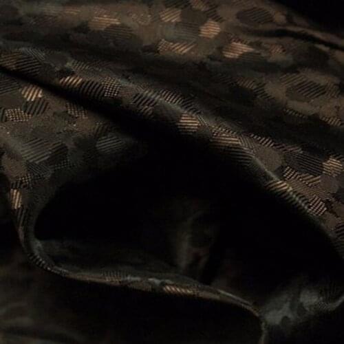 ZYOKRA 100x140cm DIY Royal Deep Brown Viscose Polyester Lining Fabric Jacquard Lining