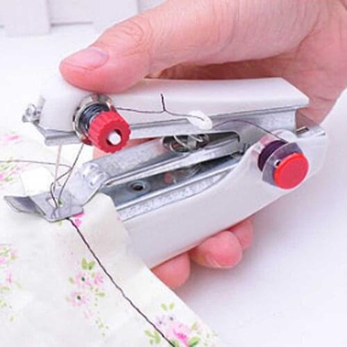 1pc Portable Mini Manual Sewing Machine Simple Operation Sewing Tools Multifunctional Sewing Cloth Fabric Handy Needlework Tool