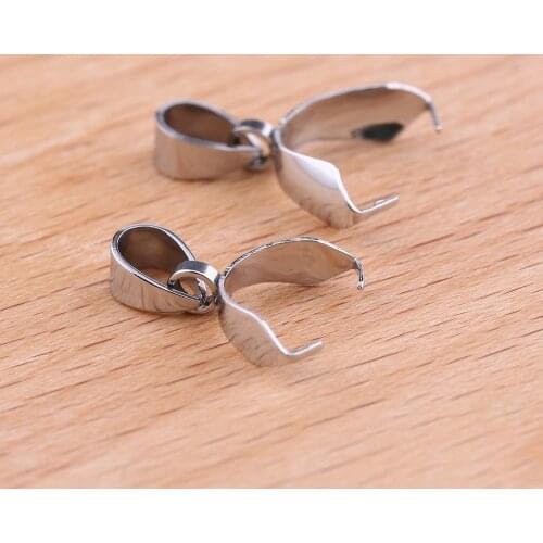 Onwear 10pcs stainless steel pendant connector findings diy clip pinch bails for jewelry making
