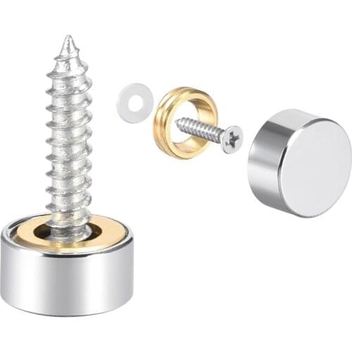 20pcs 12mm x 5mm Cap Screw Nails Silver Tone 12mm Diameter Cap Decorative Screws Advertising Nail