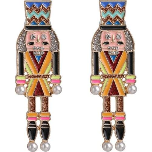 2020 Fashion Enamel Cartoon Character Long Earrings Women Bohemian Ethnic Earrings Female Brand Statement ZA Earrings Jewelry