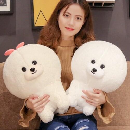 1pc Bichon Frise Plush Toy Cute Puppy Stuffed Dog Simulation Pet Kawaii Fluffy Baby Doll Birthday Gift for Children Photo Prop