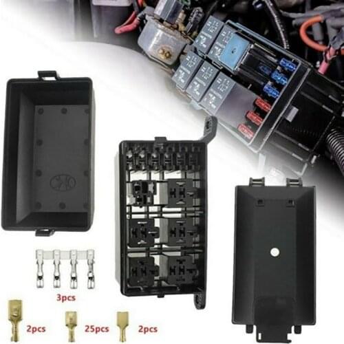 Fuse-Relay Box 5-Fuse Holders 6 Relay Block Holders Fuse-Block 12V Fuse-Box Car