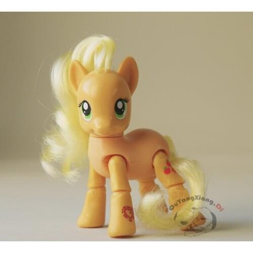 P8-051 Action Figures 8cm Little Cute Horse Model Doll Applejack Applebucking Poseable Anime Toys for Children