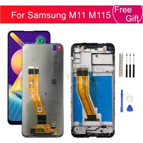For Samsung Galaxy M115 LCD Display Touch Screen Digitizer Assembly with Frame For Samsung M11 LCD Replacement 6.4"