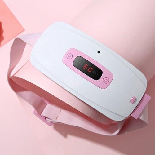 Electric Belly Waist Massager Vibration Heat Waist Belt Pain Relief Menstruation Warm Lumbar Massage Dysmenorrhea