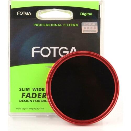 FOTGA 43mm Slim Fader ND(W) Filter Variable Adjustable ND2 ND8 to ND400 Red Ring