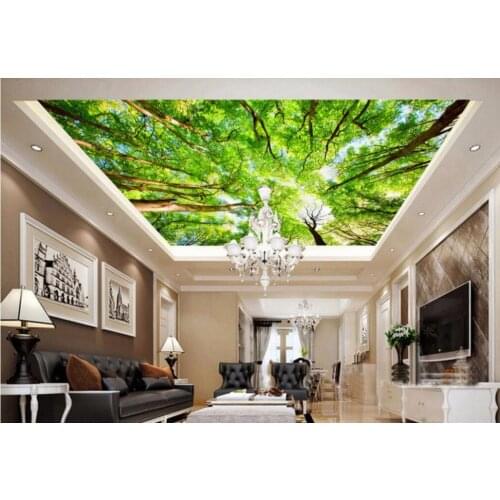 Custom photo 3d wallpaper Non-woven picture Beautiful woods zenith ceiling mural wallpaper modern flowers wallpaper decoration