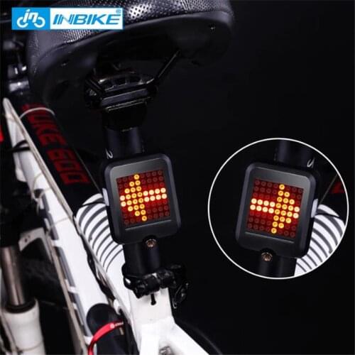 INBIKE Bicycle Light Automatic Dirction Indicator Taillight USB Charging Mountain Bike Safety Warning Light bisiklet aksesuar