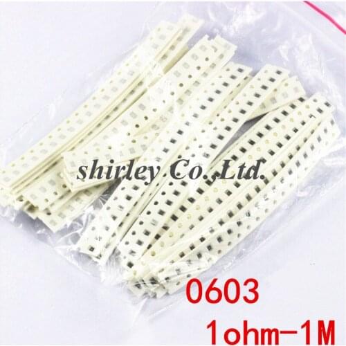 Connectors Free shipping 0603 SMD Resistor Kit Assorted Kit 1ohm-1M ohm 1% 33valuesX 20pcs=660pcs Sample Kit