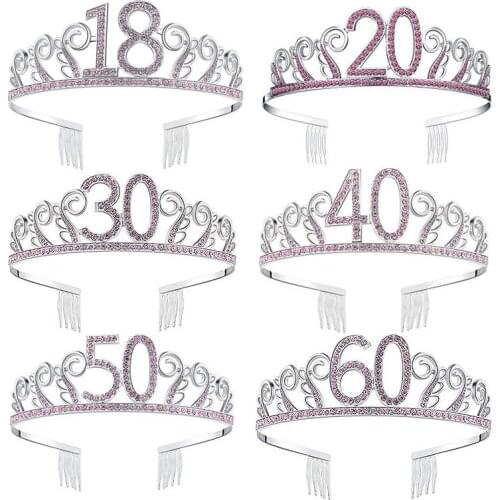 Bride Crown Popular Rhinestones High-Grade Crown Headdress Wedding Accessories Tiara 18 20 21 30 50th Birthday Crown Party Favor