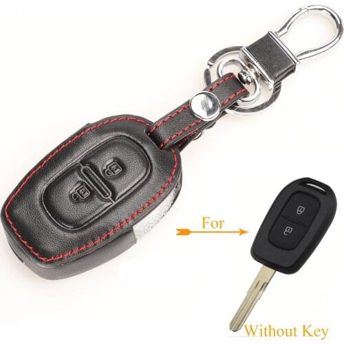 Kutery 2 Butttons Leather Remote Key Case Fob For Renault kwid Symbol Trafic for Dacia Sandero Logan Duster 2016-2018