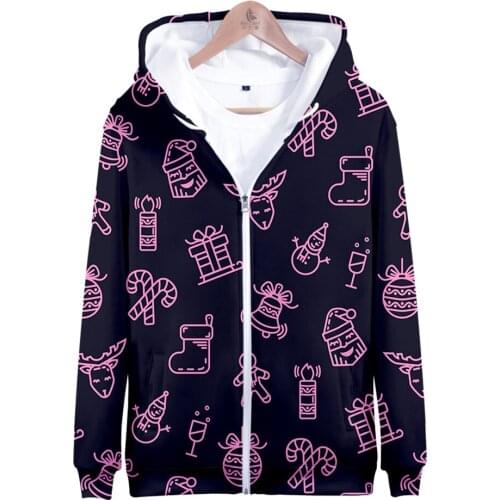2020 Creative Merry Christmas Men/Women Hoodies Zipper Sweatshirt Kids Sweatshirt Boy girl Long Sleeve Jackets Oversized