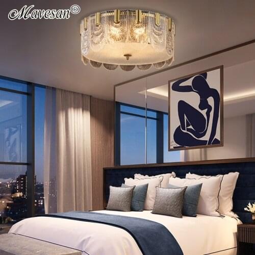 Modern Design Round LED Crystal Chandelier For Loft Bedroom Living Room Apartment Villa Indoor Lighting Fixtures Surface Gloss