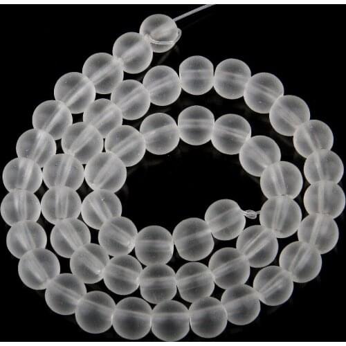 Frosted White Glass Beads Round Beads for Jewelry Making Handmade Necklace Jewelry Accessories 16 inches 4 6 8 10 12 Mm