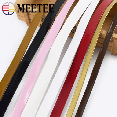 Meetee 5Meters 5-30mm PU Mirror Flat Leather Cords Hemming Ribbon Decor Rope DIY Women Bracelet Necklace Jewelry Making RD049