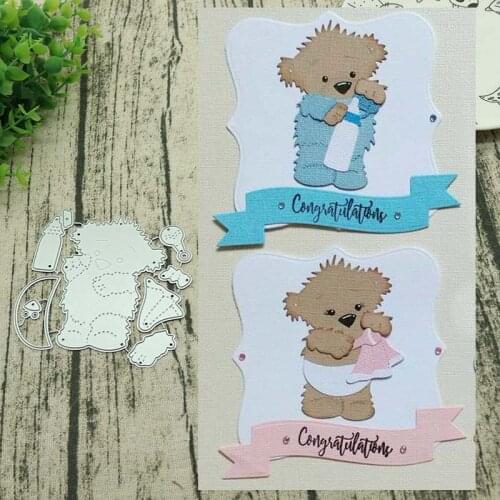 Tattered bear Metal Cutting Dies Stencils for DIY Scrapbook Photo Album Paper Card Decorative Craft Die New 2018