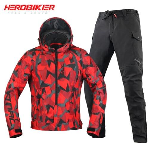 HEROBIKER Motorcycle Jacket With Protection Motocross Riding Hood Gear Reflective Men Jacket Cold-proof Windproof Racing Jacket
