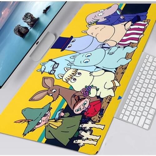 Cartoon Cute Hippo Moomines 400X900 Alfombrilla Gaming Accessories Non-slip Mouse Pad XL Mausepad Large Podkladka Pod Mysz 90x30