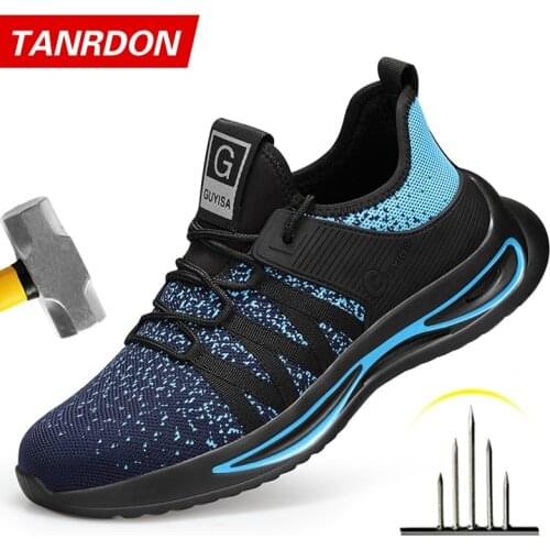 Mens Work Outdoor Boot Safety Shoes Steel Toe Cap Puncture-Proof Work Sneakers Indestructible Work Shoes Men Advisable Shoes