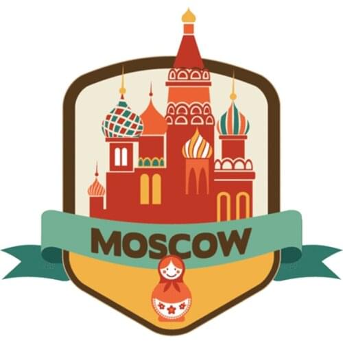 DasDecal Moscow World City Travel Car Sticker Waterproof Decal Laptop Suitcase Truck Motorcycle Auto Accessories PVC,12cm*12cm