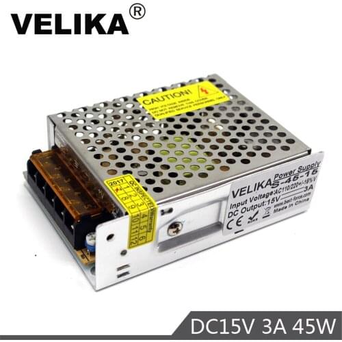 New model Switching power supply DC15V 3A 45W LED Driver Lighting transformer 100-240V ac-dc 15v SMPS For Strip Light CCTV CNC