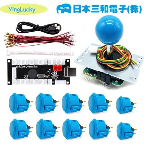 1 player sanwa kit original obsf button JLF-TP-8YT joystick Arcade Stick with zero delay encoder to pc Raspberry Pi play Pacman