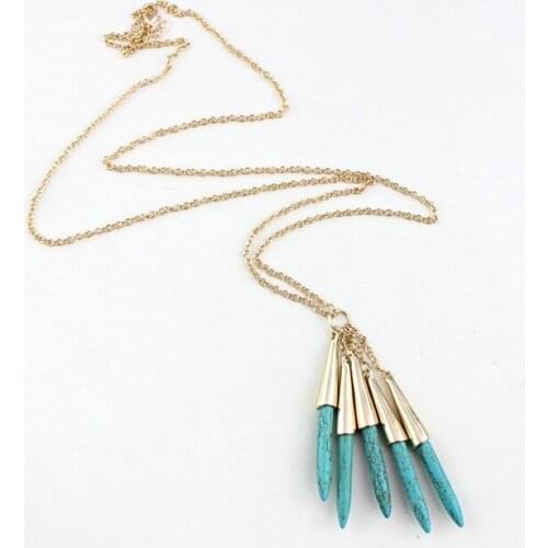 Peppers Shape Green White Marble Stone Tassels Necklace Kallaite Natural Stone Gold Chain Necklaces Matched Accessories Jewelry