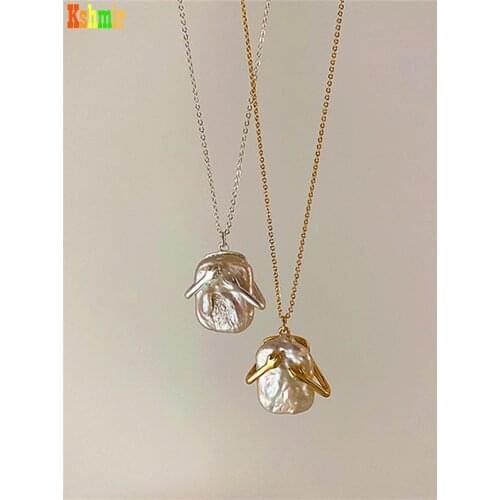 Kshmir Design retro freshwater pearl pendant, fashion and simple temperament choker chain clavicle chain girl jewelry gifts 2021