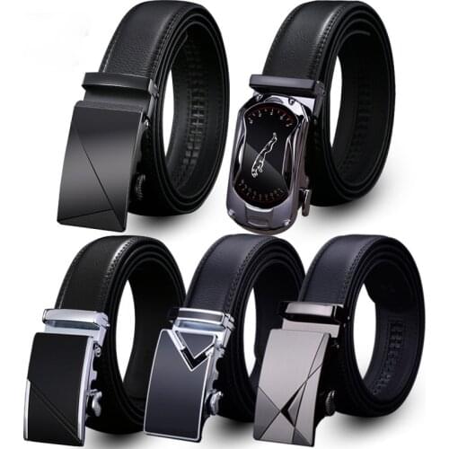 New Men Leather Belt Male Leather Automatic Buttoning Cowhide Belt Male Leather Belt Business Gift Belt Designer Belts Men