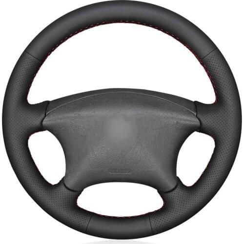 Hand-stitched Black Genuine Leather Car Steering Wheel Cover for Citroen Xsara Picasso 2003-2010 Peugeot Partner 2003-2008