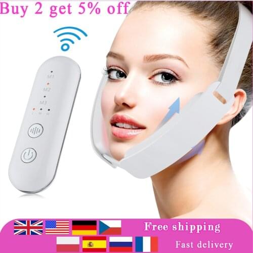 V Line Face Lifting Slimming Chin LED Photon Light Therapy V-shaped Lift Belt Machine Lifting Device Face Galvanic Massager