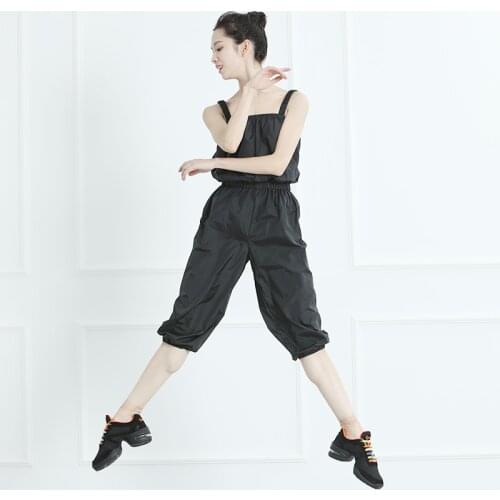 Sansha Adult Ballet Dancewear Yoga Black Camisole Jumpsuit Loose Capri Length Pant Elasticated Waistband for Women Girls L1401P