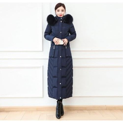 90% White Duck Down Jacket 2020 New Women Winter Jacket Long Thick Coat For Women Hooded Down Parka Warm Super long down jacket