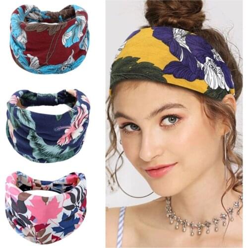 2021Cotton womens headdress Elastic hot headband hair accessories headdress yoga running belt hair band headband wide headband