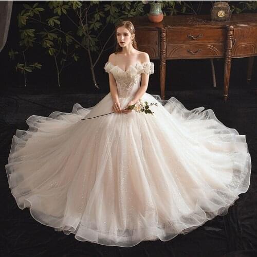 SSYfashion Luxury Strapless Lace Up Back Floor-Length Sweep Train White Wedding Dress Custom Plus Size Gown Vestido De Novia