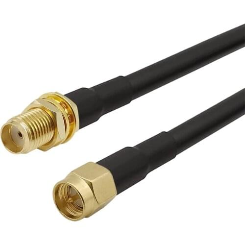 1Pcs 50 ohm RF Coaxial Cable LMR200 Extension Jumper Pigtail Wire SMA Male Plug to SMA Female Bulkhead Connector 1m-15m