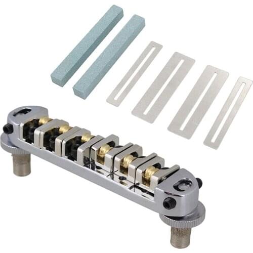 1Pcs Roller Saddle Bridge with Posts and Spanner & 2 Set for Guitar Bass Luthier Tool Guitar Fingerboard Polish