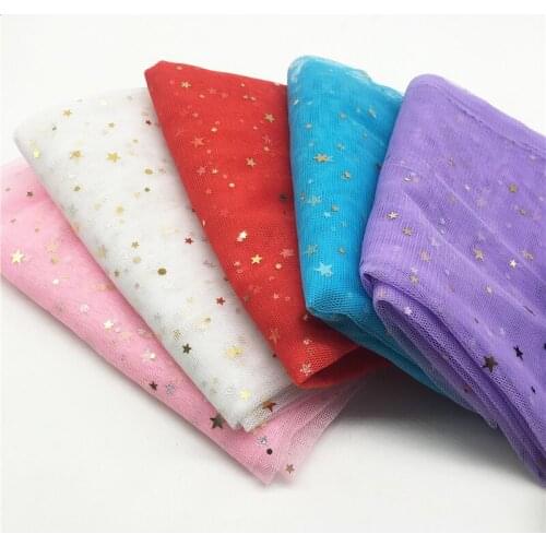 1 Yard*150CM Laser Gauze Star Fabric Mesh Fabric,DIY Tutu Skirt Tulle Star Background Wedding Decor for Birthday Party Supplies